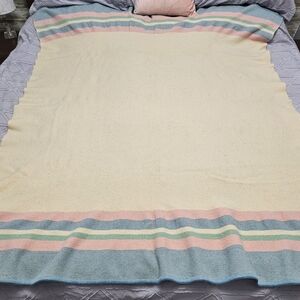 RARE Vintage Haddon Hall All Wool Blanket